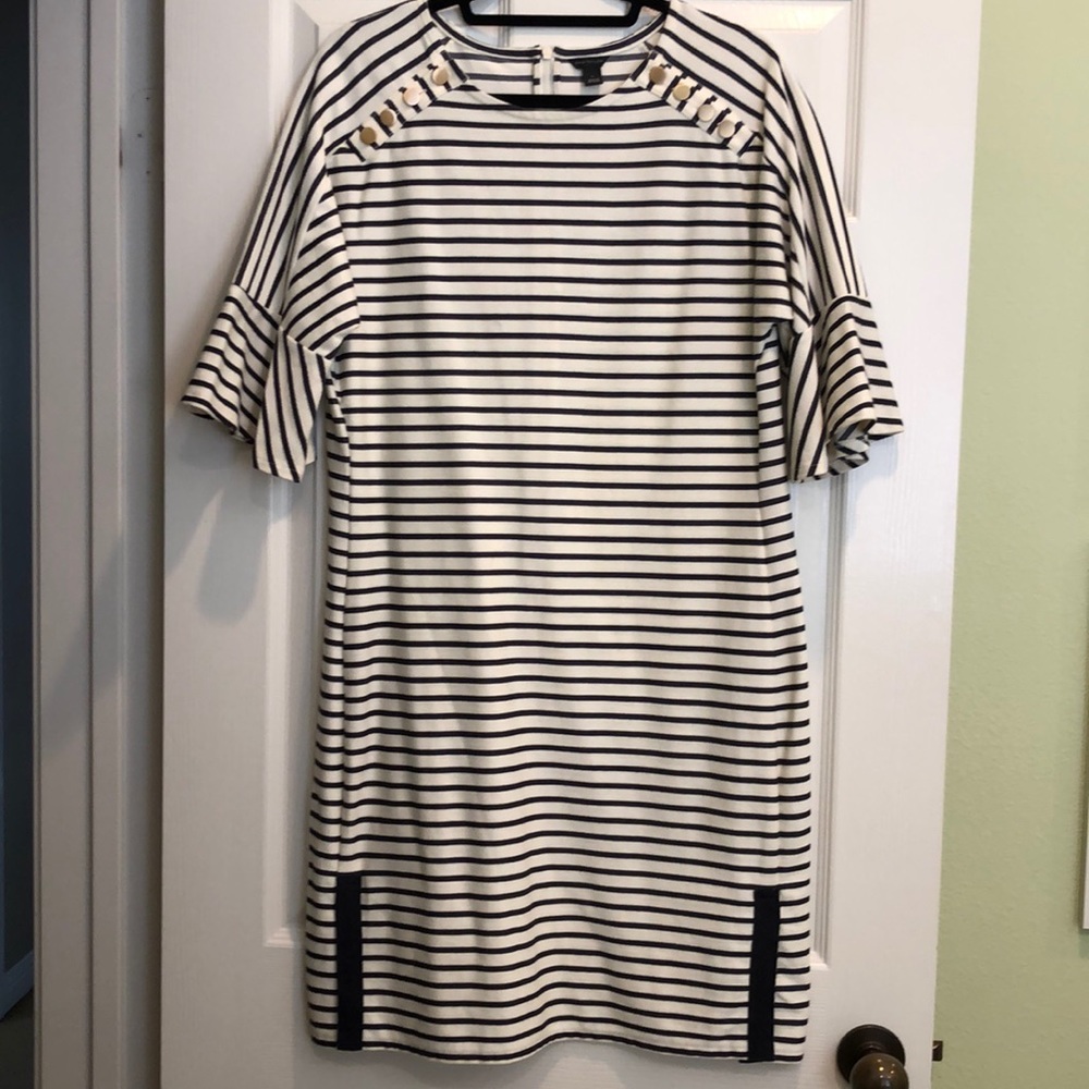 Ann Taylor blue and white stripped dress
